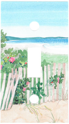 Beach, Roses & Fence Switch Plate