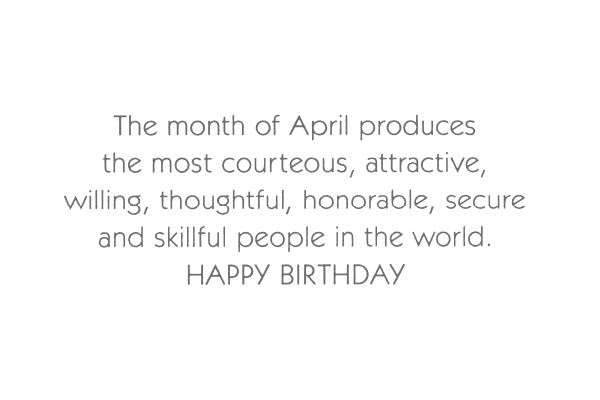 April Birthday Card