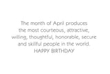 April Birthday Card
