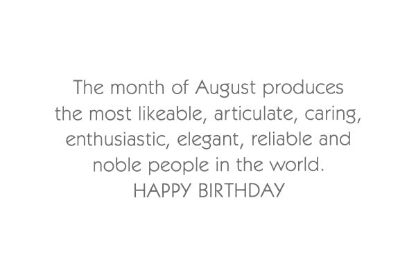August Birthday Card