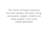 August Birthday Card