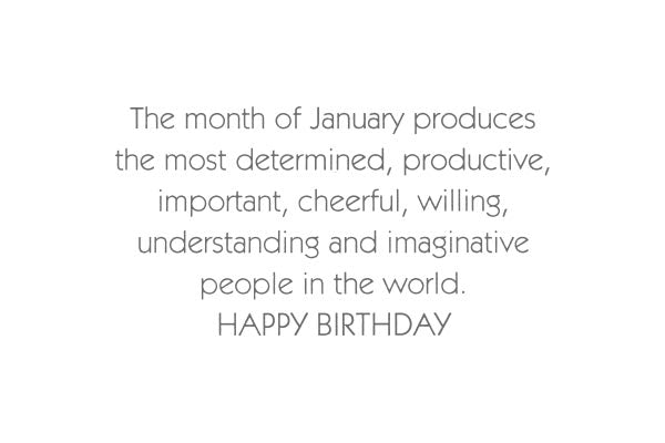 January Birthday Card