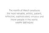 March Birthday Card
