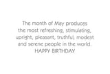 May Birthday Card