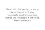 November Birthday Card