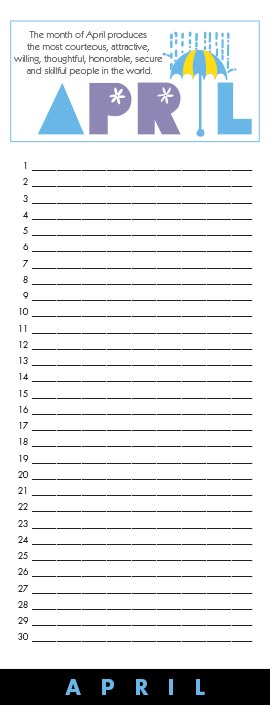 Birthday of the Month Calendar