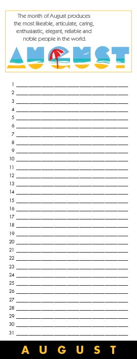 Birthday of the Month Calendar
