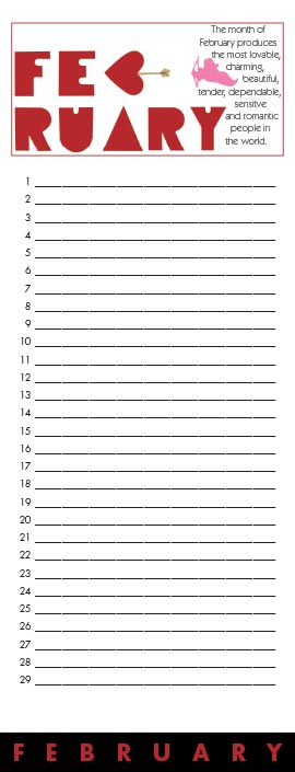 Birthday of the Month Calendar