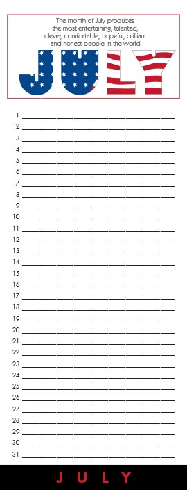 Birthday of the Month Calendar