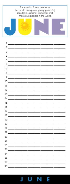 Birthday of the Month Calendar