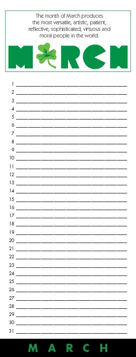 Birthday of the Month Calendar