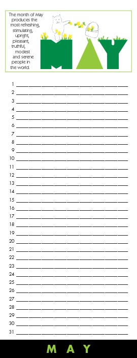 Birthday of the Month Calendar