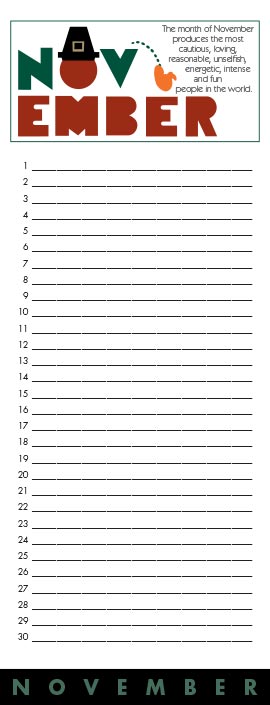 Birthday of the Month Calendar