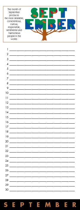 Birthday of the Month Calendar