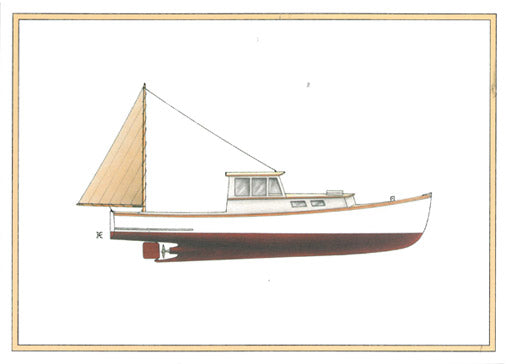 Maine Lobster Boat Notecard