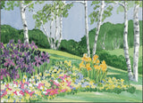 Iris and Birches Print