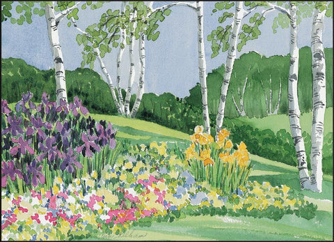 Iris and Birches Note