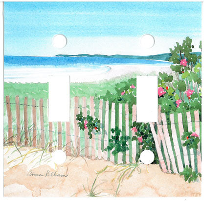 Beach, Roses & Fence Switch Plate