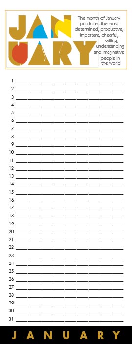 Birthday of the Month Calendar